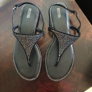 NEW MICHAEL KORS Embellished Suede Sandal - Size 9